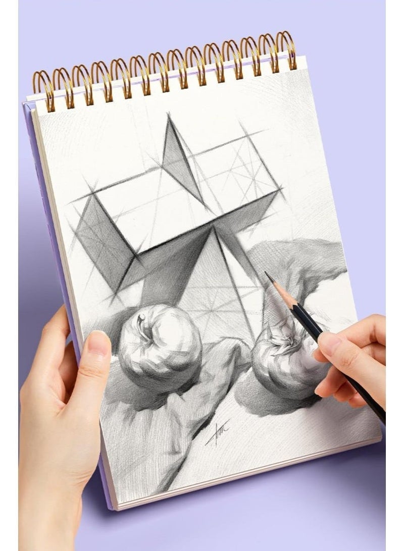 8k drawing pad,40sheets,160g ,white color paper,Artist Spiral Sketch Book - Image 4